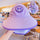 Foldable kids sun hat with cartoon neck flap - purple kids sun hat with neck flap, for park days in summer