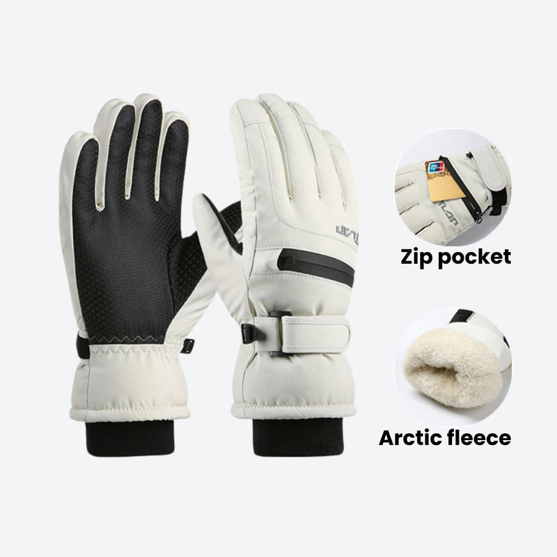 Kids' waterproof snow gloves with zip pocket - kids snow gloves with zip pocket, for snow sports weekends
