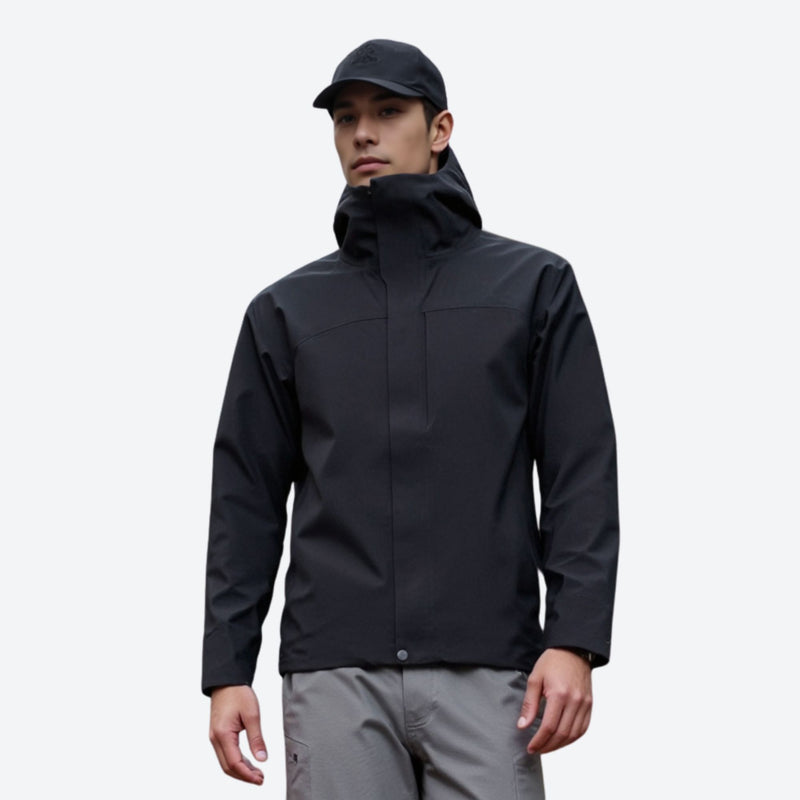 Unisex 3M Thinsulate insulated softshell jacket - black softshell jacket, F with cap, for skiing and snowboarding