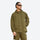 Recycled fiber moisture-wicking sun jacket - olive coolmax sun jacket on men, front standing view, for fishing and water days