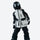 Kids snowboard jacket bibs and pants combo - white black kids set, for snow play and winter commute