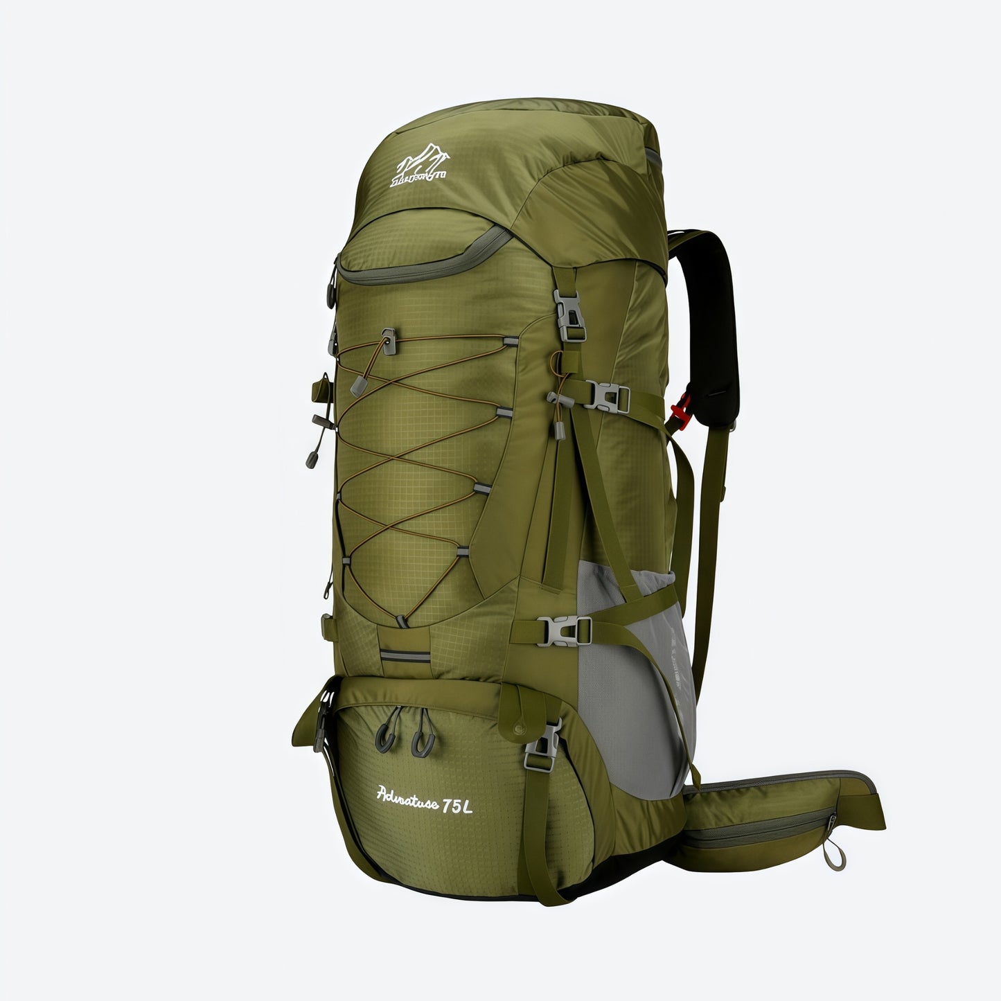 Trek 75L Water-Repellent Hiking Backpack, Raincover Included in Green / 30*22*80 cm / 75L