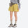 Breathable lightweight trail shorts for running - yellow running shorts with gray top, for hiking and trail walking