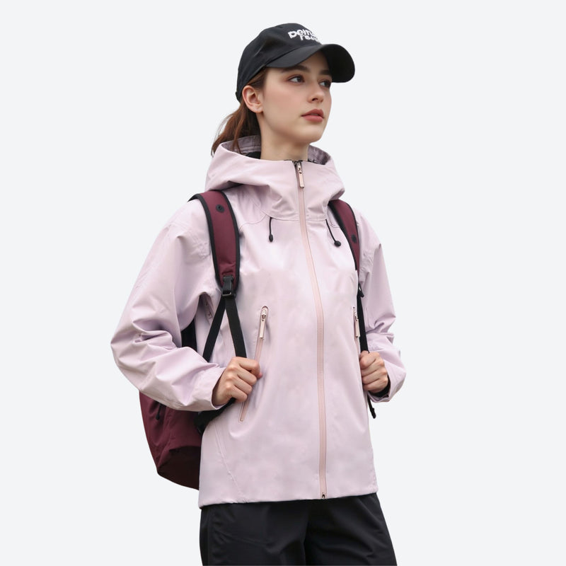 Women's breathable hard shell ski jacket with pit zips - pink hardshell jacket, for skiing and snowboarding