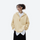 Breathable warm fleece pullover with half zip - cream boxfleece half-zip sweatshirt on women over white shirt