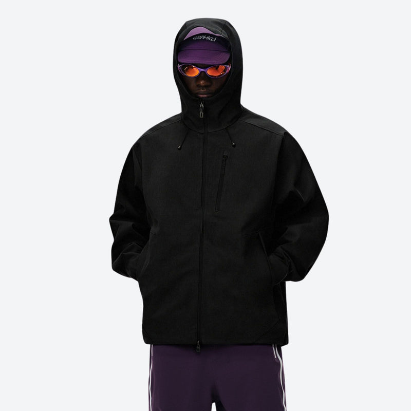 Unisex softshell snowboard jacket with welded seams - black softshell jacket, for powder days and winter commute