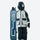 Kids breathable 2-layer ski set with reflective strips - white black kids set, for family resort trips