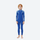 Kids' breathable pure merino wool top and pants set - blue kids merino wool base layer suit, front standing view