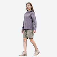 
                  
                    Women's lightweight hardshell rain jacket for trail - gray purple hardshell jacket, for mountain and forest outings
                  
                