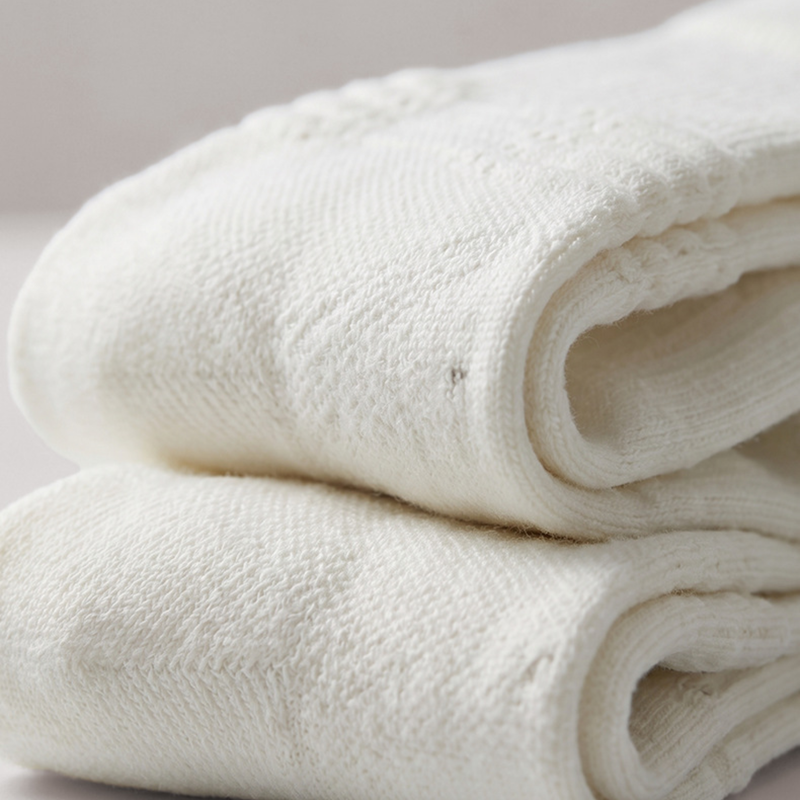 Breathable ergonomic merino wool socks - merino wool socks, folded fabric close-up, for daily commute and office
