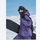 Women's insulated snowboard jacket with snow skirt - purple insulated jacket, for powder and piste riding