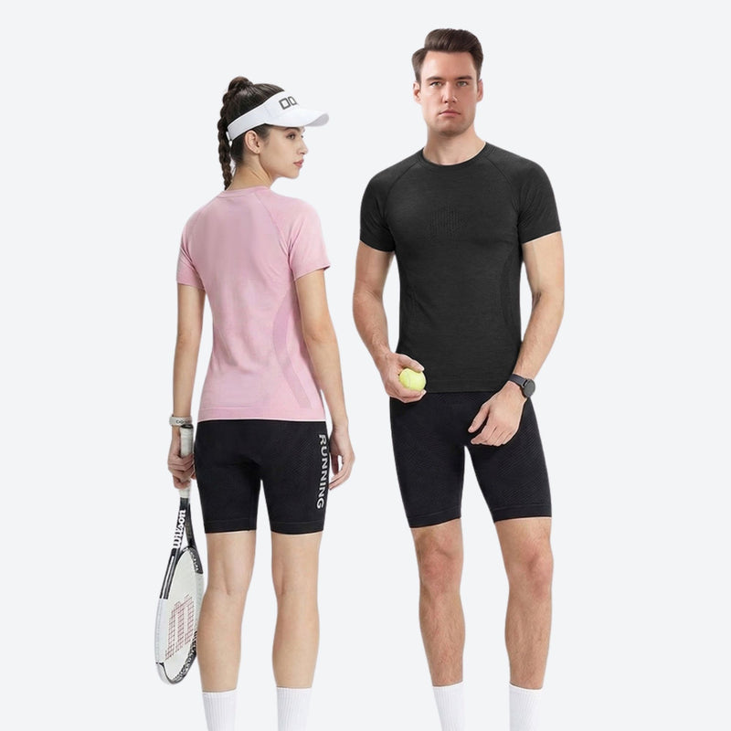 Unisex 17.5 micron merino wool baselayer tee - merino wool baselayer tee couple set, for layering in cold weather