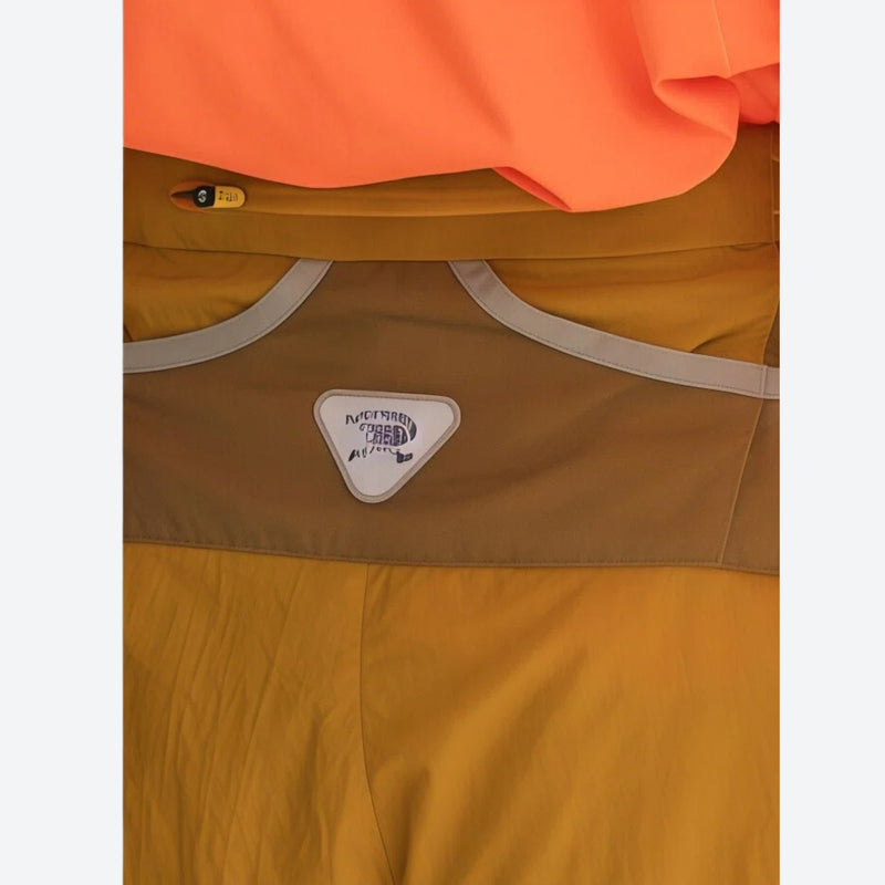 Unisex water-repellent quick-dry shorts - mustard yellow water-repellent shorts with orange top, for warm-weather trekking
