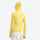 Women's slim fit sun jacket UPF50 antibacterial - yellow slim fit sun jacket on women with headband, back view with hood up