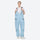 Unisex waterproof 2L snow jacket and bib pants - ice blue bib pants, on-model front view, for powder and piste riding