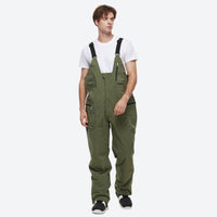 
                  
                    Breathable 2-layer colorblock ski jacket with suspender bibs - olive green bib pants, for cold-weather winter sports
                  
                