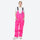 Breathable 2-layer colorblock ski jacket with suspender bibs - rose pink bib pants, for resort and backcountry days