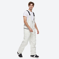 
                  
                    Breathable 2-layer colorblock ski jacket with suspender bibs - white bib pants, for resort and backcountry days
                  
                