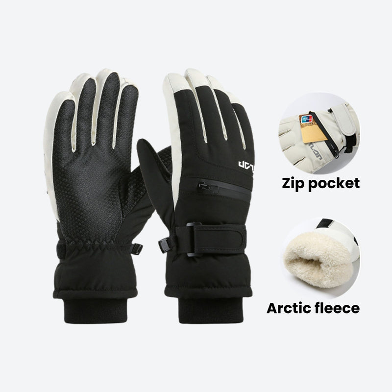 Kids' snow gloves and mittens for winter sports - kids snow gloves with zip pocket, for snow sports weekends