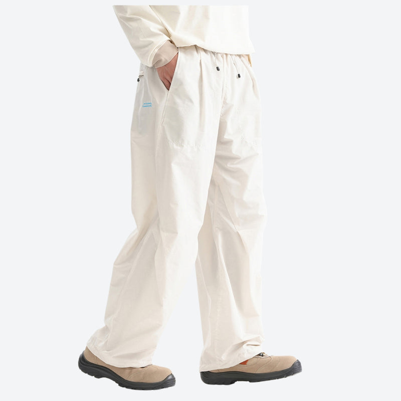 Breathable lightweight wide-leg trail pants - cream white wide-leg hiking pants with cream top, for travel and daily commute