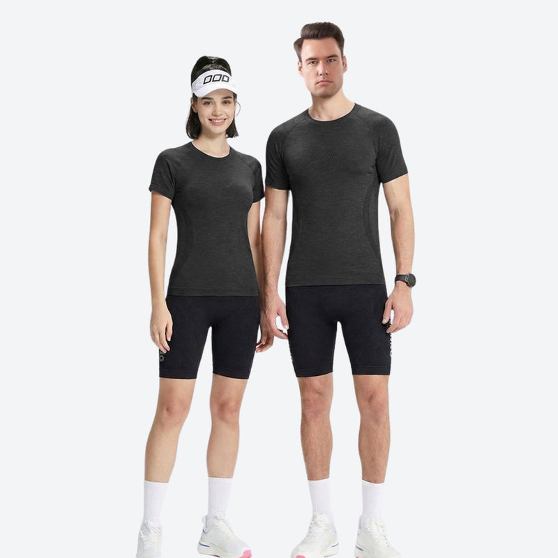Breathable merino wool base layer top for outdoor - merino wool baselayer tee couple set, for skiing and snowboarding