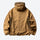 Water-repellent breathable sun jacket with hood - ginger yellow sun jacket, back product view, for beach and summer trips
