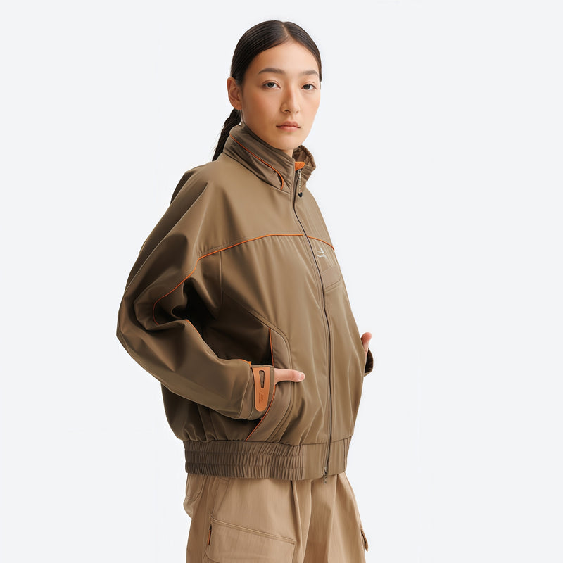 Breathable water-repellent camo softshell set - tan softshell jacket, for skiing and snowboarding