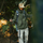 Water and oil resistant sun protection jacket - olive waterproof sun jacket on men with cap, for cycling and commuting