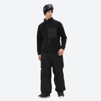 
                  
                    Soft warm fleece liner jacket for cold days - black fleece liner jacket on men with helmet, for layering under shell jackets
                  
                