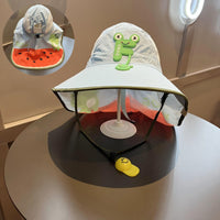 
                  
                    Bubble kids sun hat UPF50 with detachable neck flap - white kids sun hat with green frog neck flap, for park days in summer
                  
                
