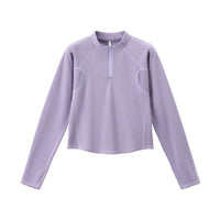 
                  
                    Breathable warm fleece pullover with half zip - lavender black and mint boxfleece half-zip sweatshirt
                  
                