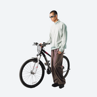 
                  
                    Breathable warm fleece pullover with half zip - mint boxfleece half-zip sweatshirt on men, for layering in cold weather
                  
                