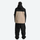 Men's colorblock ski pullover set - black and tan colorblock jacket with black pants, for resort and street wear