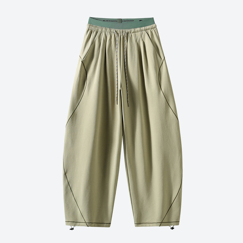 Women's lightweight knit cargo pants for outdoor - olive green knit cargo pants, back product view, for travel and city walks
