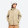 Kids' soft warm fleece jacket with hand pockets - tan kids fleece jacket with stand collar and beanie