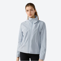 
                  
                    Women's lightweight fleece-lined softshell jacket - light blue softshell jacket, for travel and daily commute
                  
                