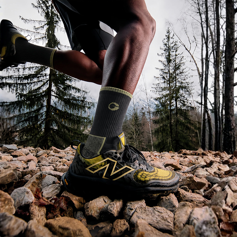 Men's merino wool hiking socks with arch support - merino wool hiking socks on feet, merino wool wicks moisture