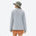 Unisex skin-friendly hardshell jacket for all seasons - gray fleece liner jacket, on-model back view, for hiking and travel