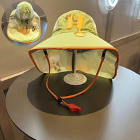 
                  
                    Kids wide brim sun hat with whistle drawstring - yellow and orange kids sun hat with neck flap, for beach and waterside play
                  
                