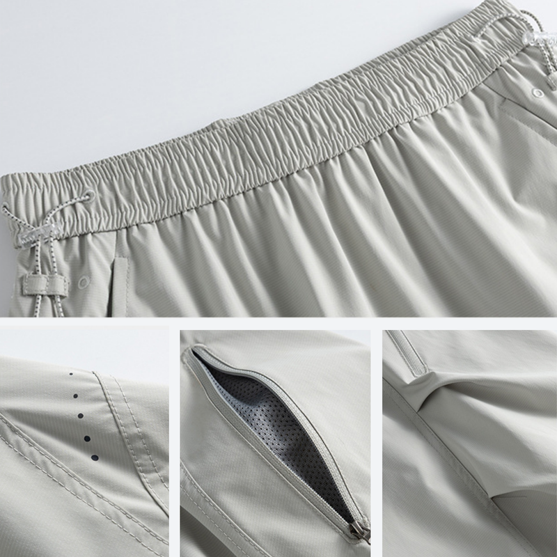 Outdoor long skirt with side zip pockets - light gray water-repellent long skirt, for travel and city walks