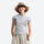 Women's quick-dry tee with UV protection - gray quick-dry tee with slimming panels, for tennis and racket sports