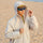 Packable hooded sun jacket for outdoor - cream white sun jacket on men with sunglasses, for hiking and trail walking