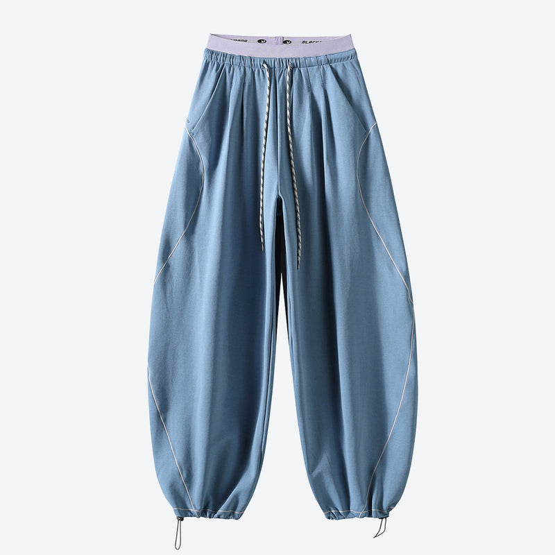 Women's knit cargo hiking pants with relaxed fit - dusty blue knit cargo pants, for camping and outdoor weekends