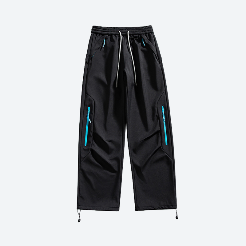 Unisex fleece-lined water-repellent hiking pants - black fleece-lined hiking pants, for travel and daily commute