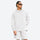 Coolmax sun jacket UPF50 with hood - white coolmax sun jacket on men, front standing view, for cycling and commuting