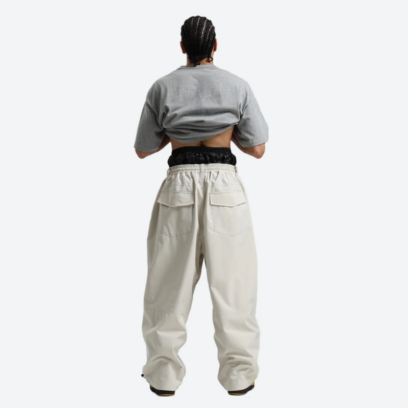 Men's breathable ski jacket with chest zip pockets - white snow pants, for cold-weather winter sports