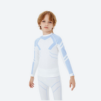 
                  
                    Kids' merino wool base layer suit - white and blue kids merino wool base layer suit, for kids outdoor sports
                  
                