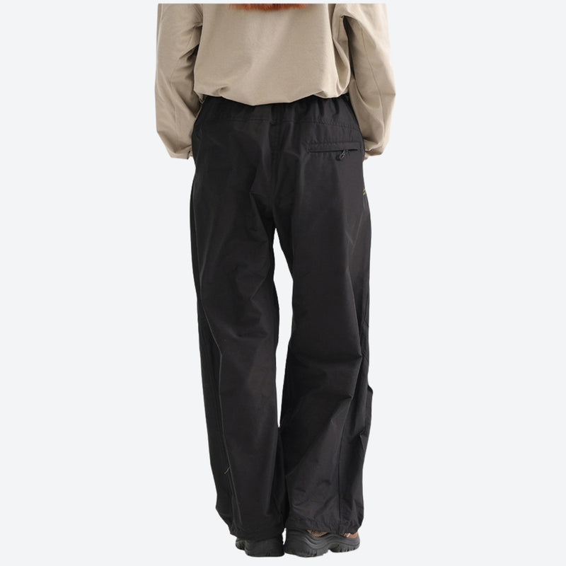 Breathable lightweight wide-leg trail pants - black wide-leg hiking pants with cream top, for hiking and trail walking