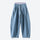 Breathable knit trail pants with cuffed hem - dusty blue knit cargo pants, back product view, for warm-weather trekking