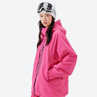 
                  
                    Men's waterproof 3L insulated snow jacket - pink insulated jacket, F3 with goggles on head, for cold-weather winter sports
                  
                
